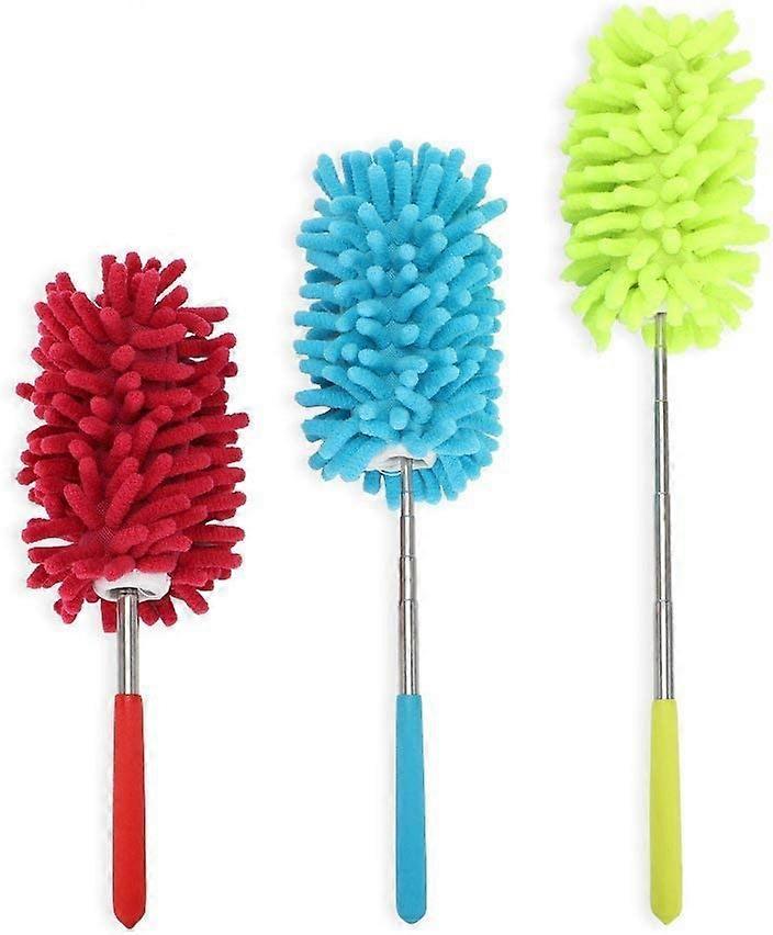 Microfiber Extendable Hand Dusters Washable Dusting Brush with Telescoping Pole for Cleaning 3pcs