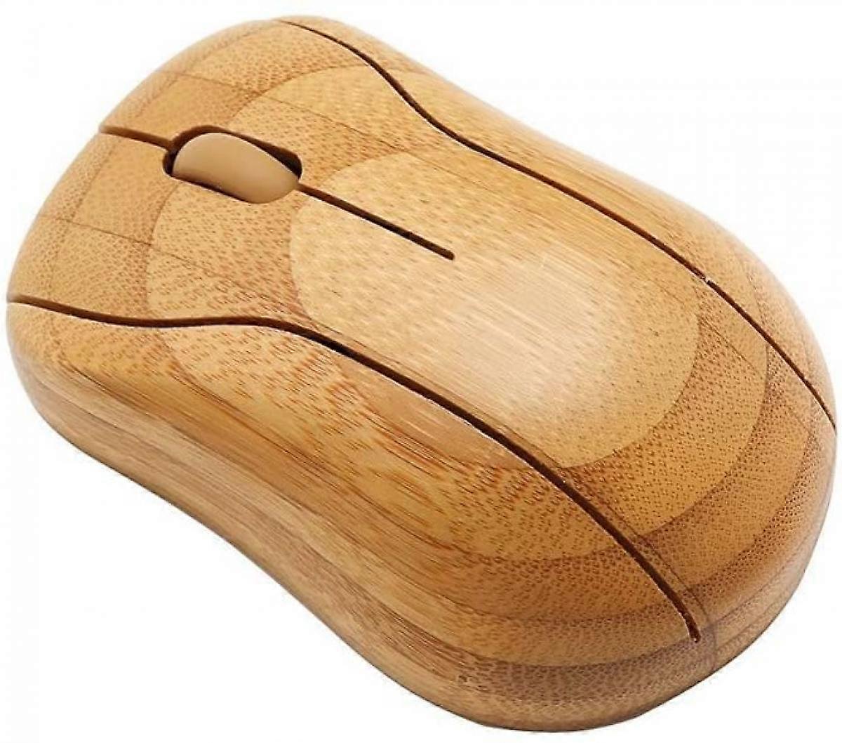 Wireless Optical Bamboo Mouse with USB Receiver for Laptop, PC, Notebook, Computer, Macbook Yellow