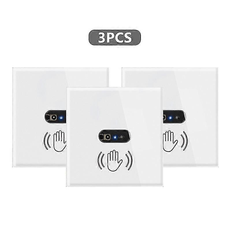 220v 10a Infrared Induction Smart Wall Light Switch Hand Sweep Sensor Glass Screen Panel Without
