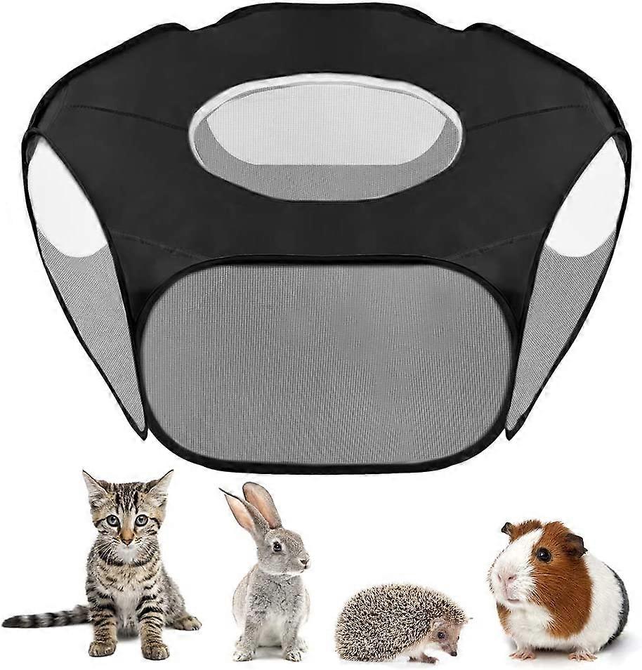 UBIUO小動物ベビーサークル、モルモットベビーサークルポータブルペットケージポップアップアンチエスケーププレイペン犬猫ウサギ通気性屋内屋外庭フェンスf