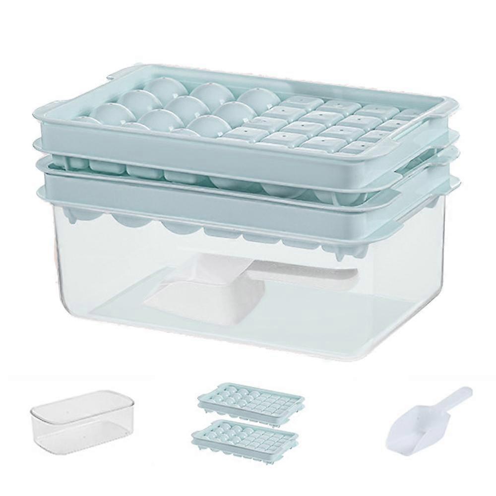 Round Ice Cube TrayMaker Mold for Freezer with Container Circle Ice Cube Tray