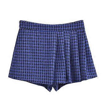 Women's Fashion Houndstooth Wool Blazer Winter Long Sleeve Metal Single-Breast Button Women's Lapel Short Jacket Chic Top