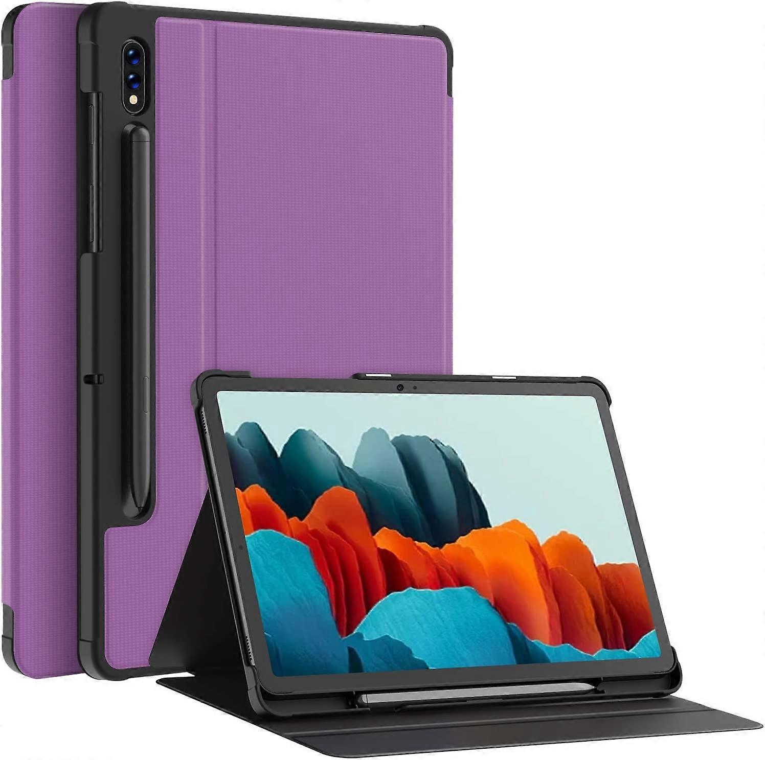 Case for Samsung Tab S8 2022 & S7 2027 -Premium Shock Proof Stand Folio Case -Violet
