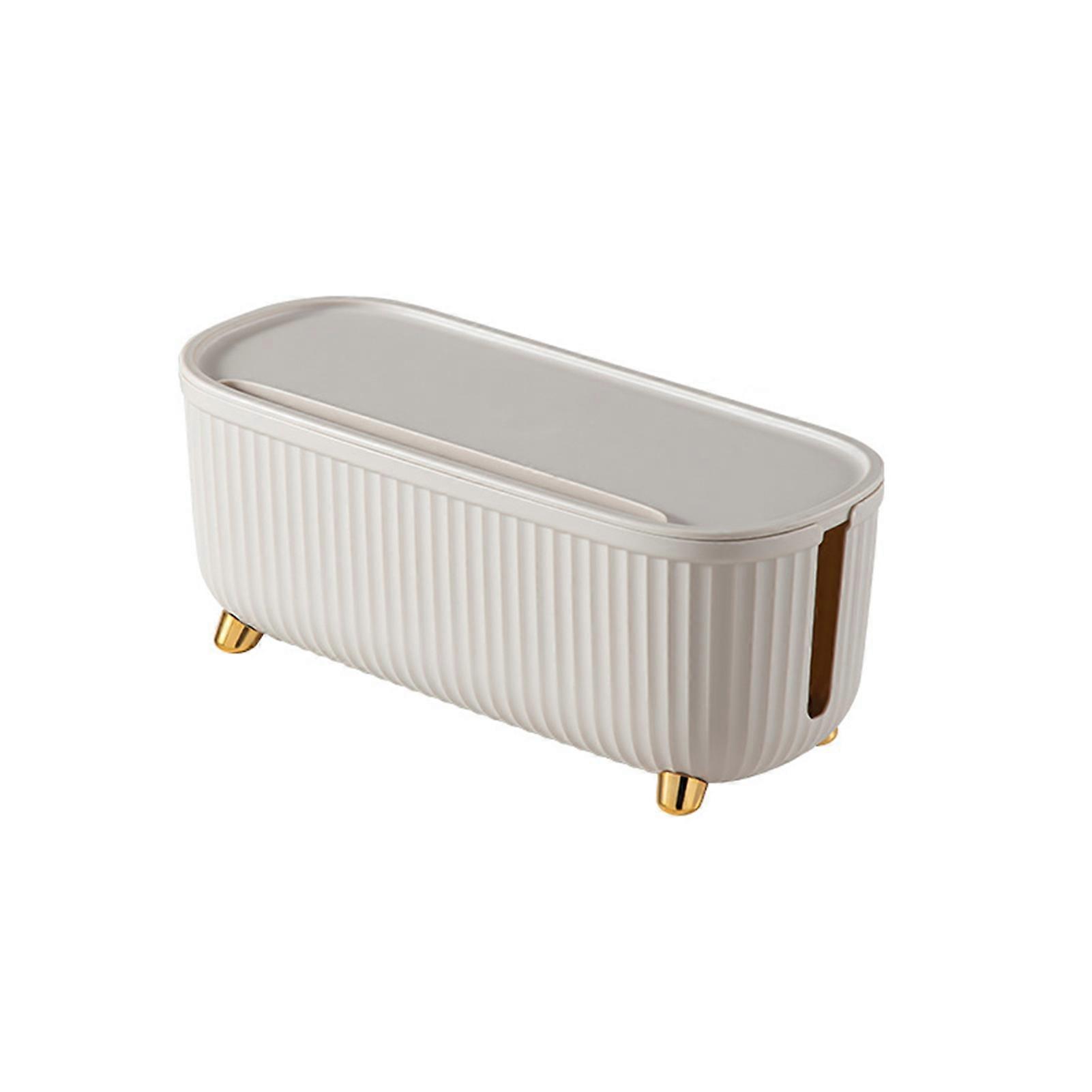 Cable Storage Box with Lid Space-saving Stripe Dust-proof Ultra-large Socket Plug Board Organizer Box for Household QingHai