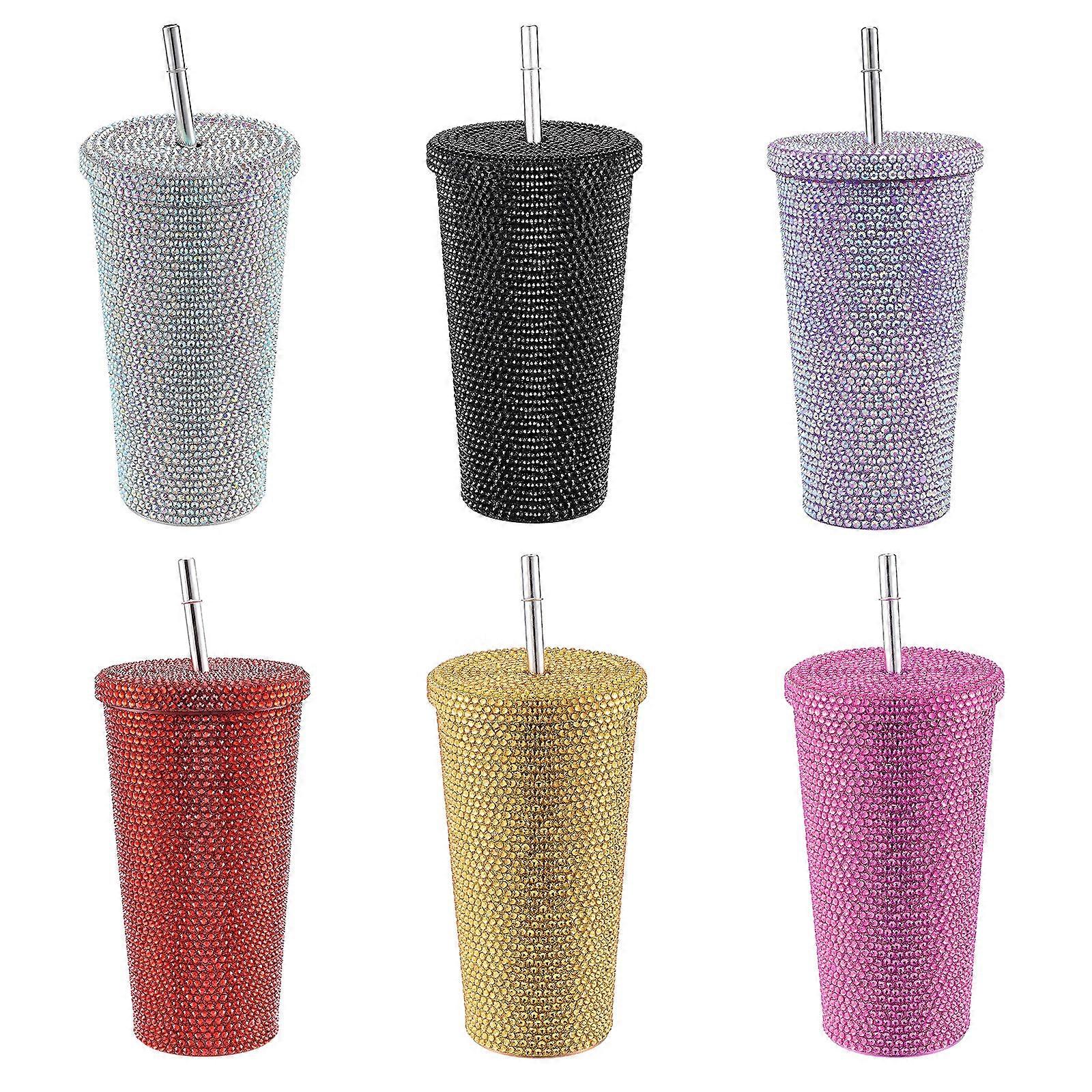 Szegecses Bling Diamond Tumbler csillogó vizes palack 500ml fedéllel vákuum termikus