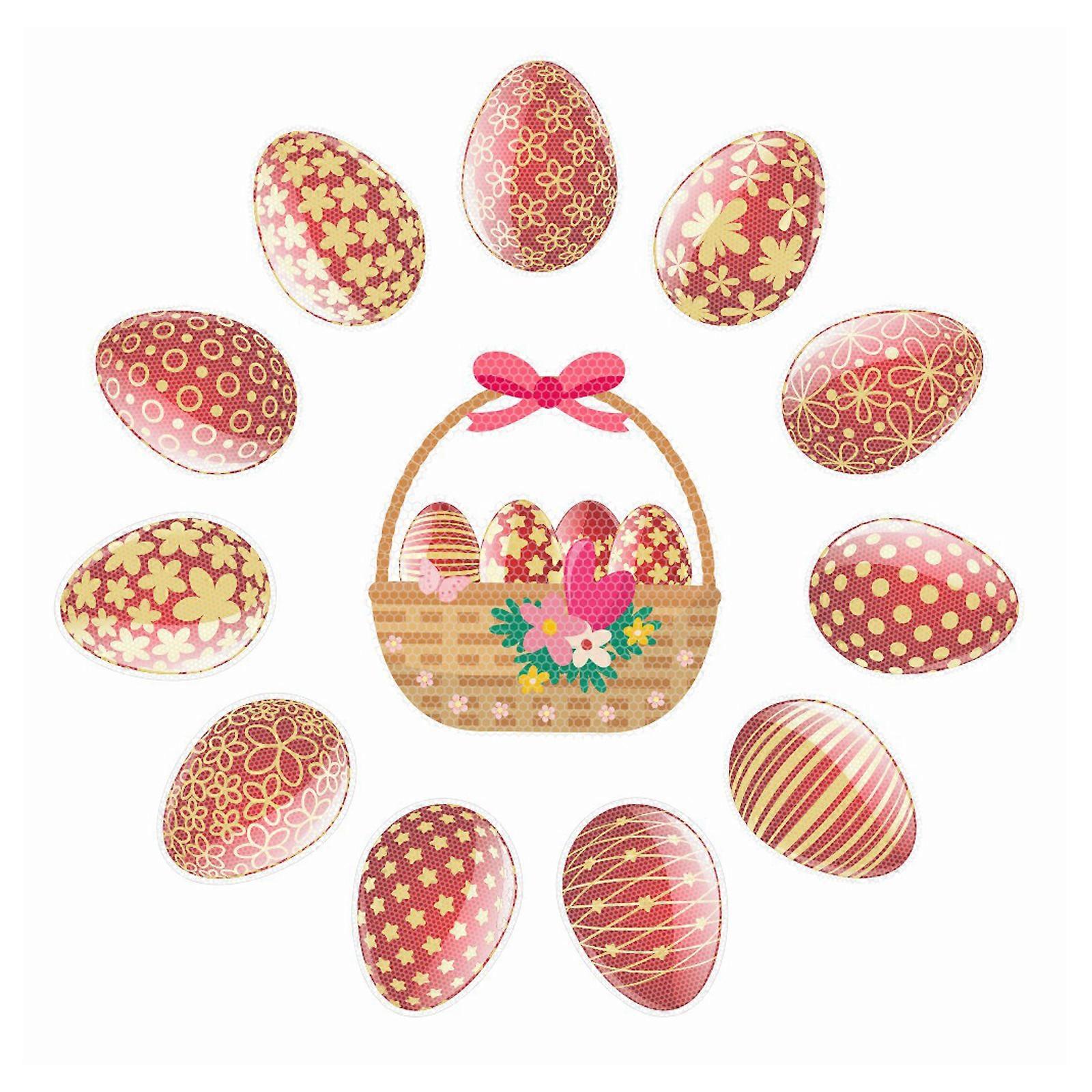 12Pcs/Set Easter Reflective Car Refrigerator Magnets Set Bunny Eggs Magnetic