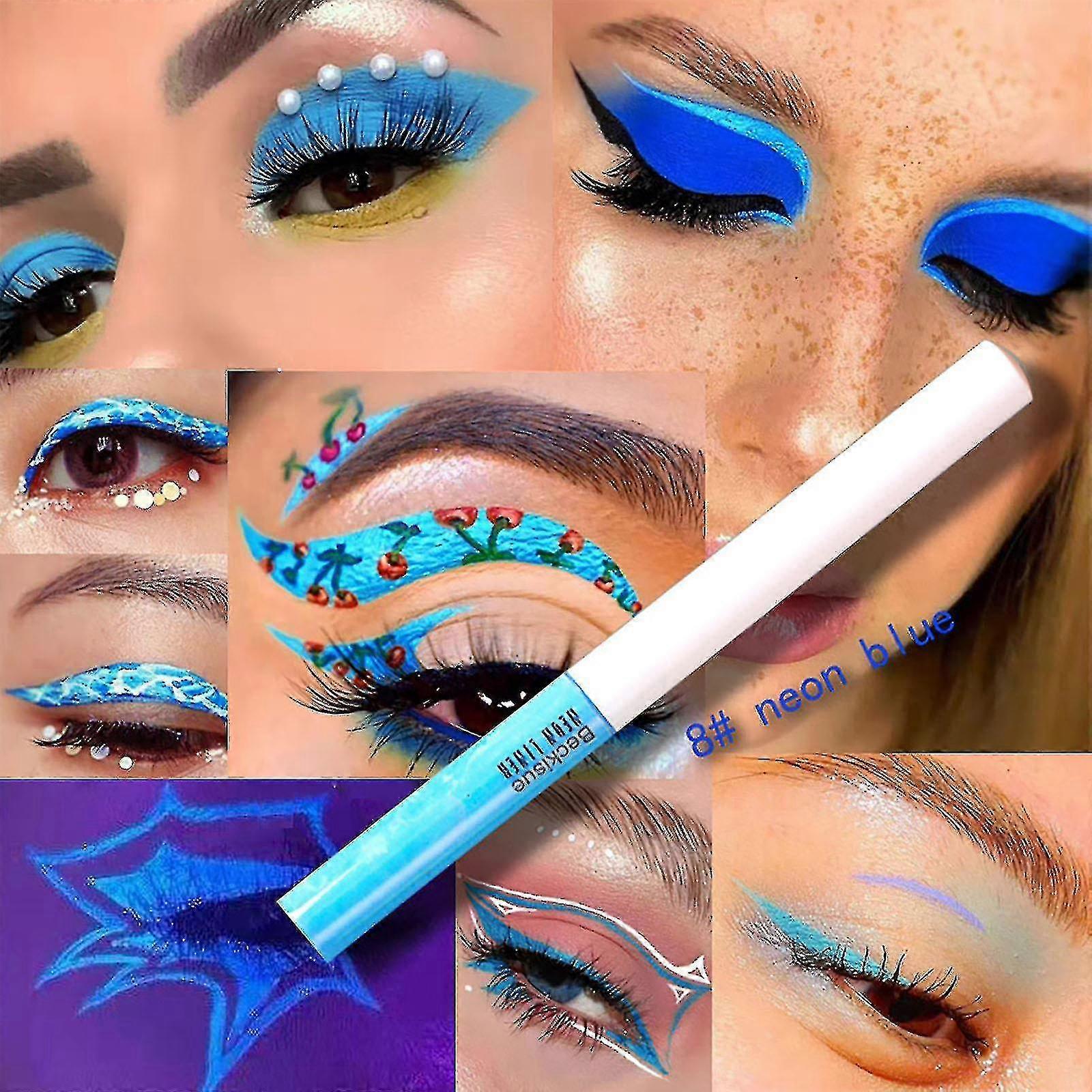 Fluorescent Liquid Eyeliner Waterproof And Quick-drying Rainbow Paint 3ml High Quality