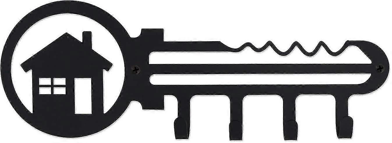 Decorative Wall Mounted Iron Key Holder, With 4 Key Hooks Organizer For Car Or House Keys, Key Rack Wrought Iron Decorative Key Hook