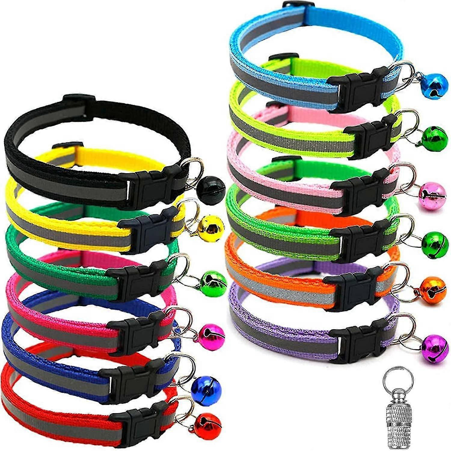 Cat Collar 13 Pcs-12 Colors Cat Collar, Adjustable Reflective Collar