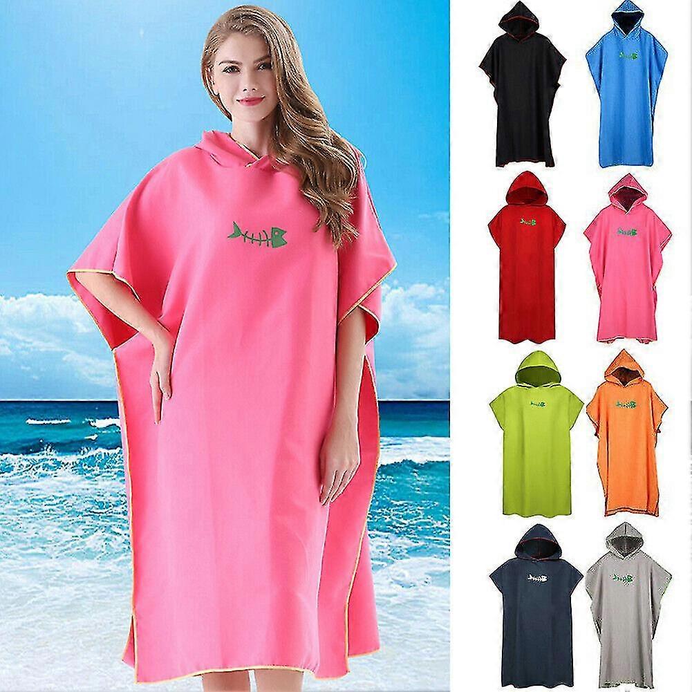 Unisex Beach Towel Changing Robe Bath Hooded Quick Dry Poncho Bathrobe