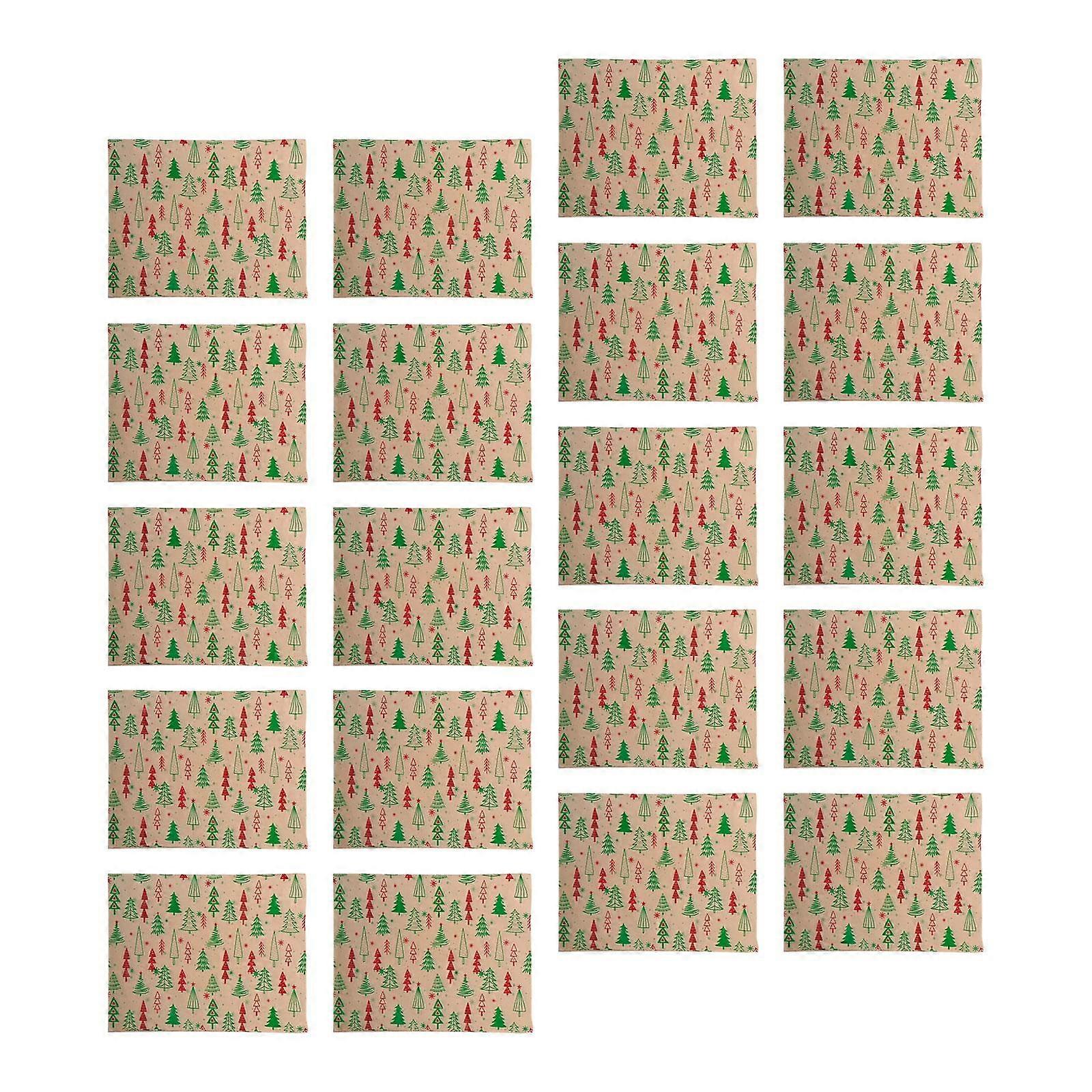 20Pcs Christmas Wrapping Paper Gift Packing Paper Thin Pearlescent Paper Christmas Tree