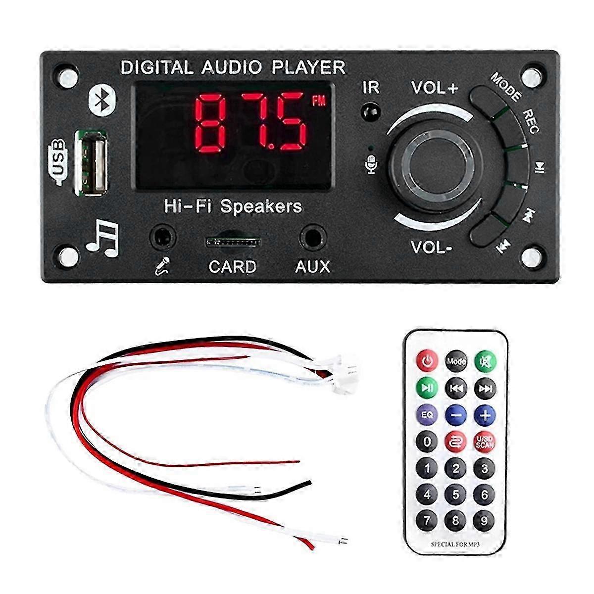 2x50w 100w Amplifier Bluetooth 5.0 Mp3 Decoder Board Diy Car Mp3 Player Usb Fm Recording Switching Tf Usb Record Call