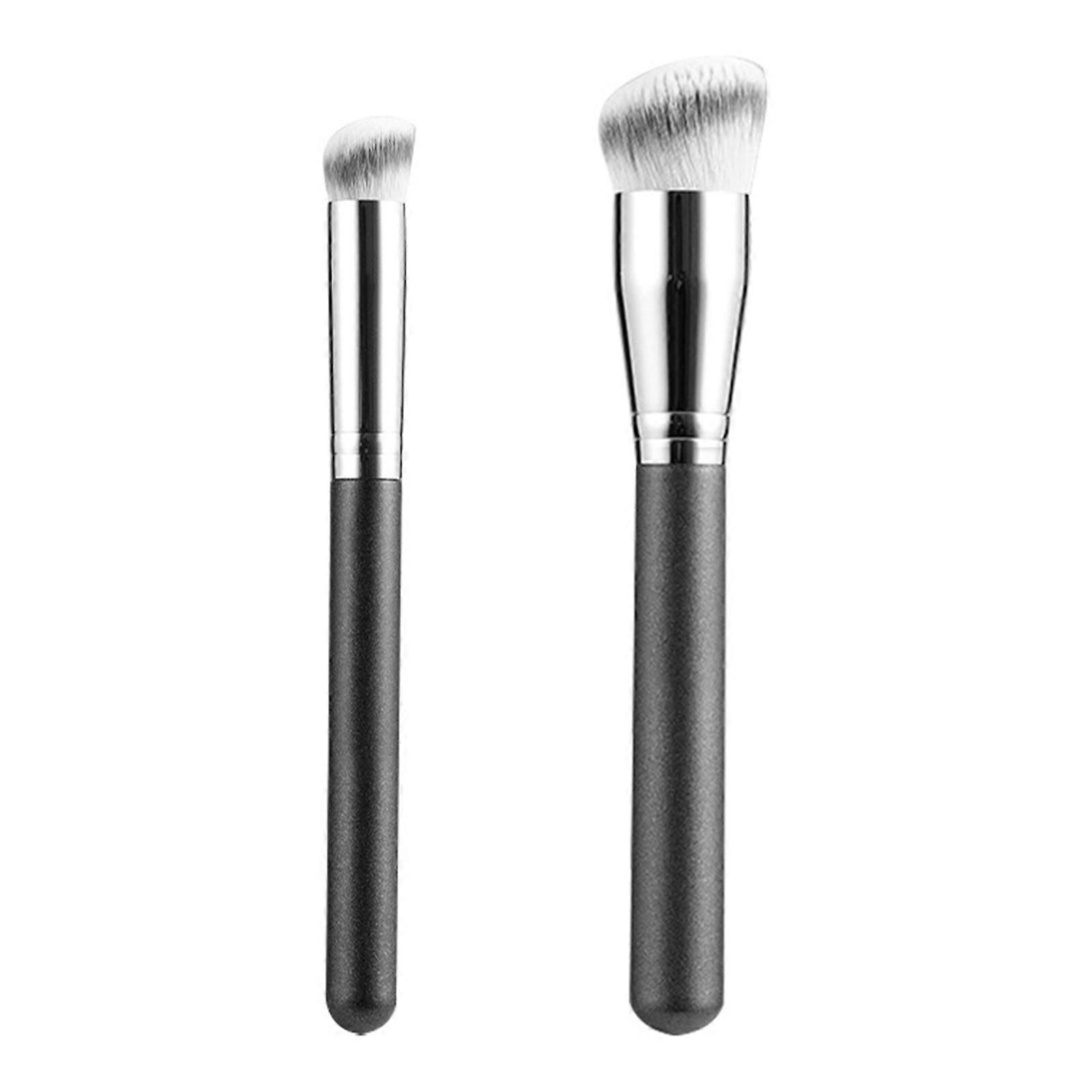 2Pcs Makeup Brushes Trace-less Cover Acne Marks Artificial Fiber Oblique Round Head Contour Brushes Makeup Tools