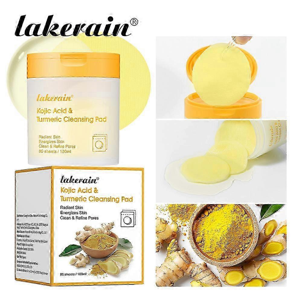 Kojic Acid and Turmeric Cleansing Pads, Turmeric Cleansing Pads for Face and Body Cleansing and Exfoliation