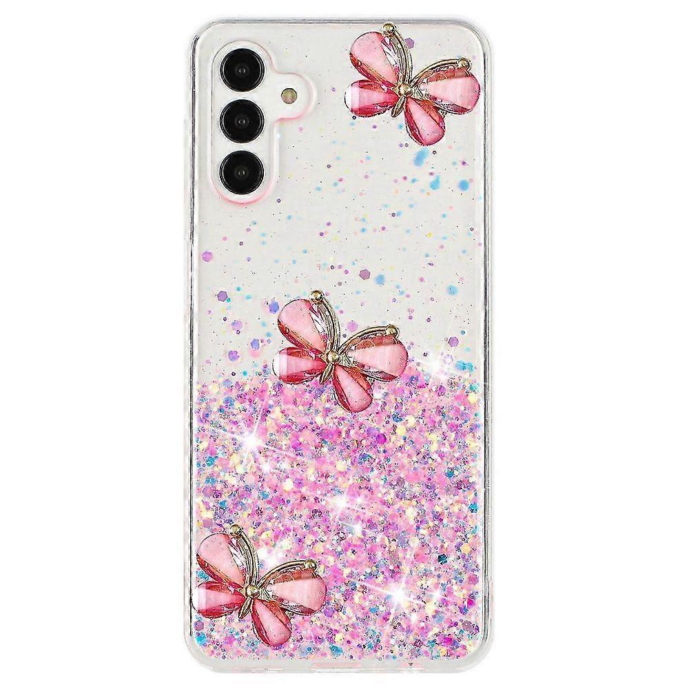 For Samsung Galaxy A55 5G Case Luminous TPU Phone Cover Cute 3D Butterfly Epoxy