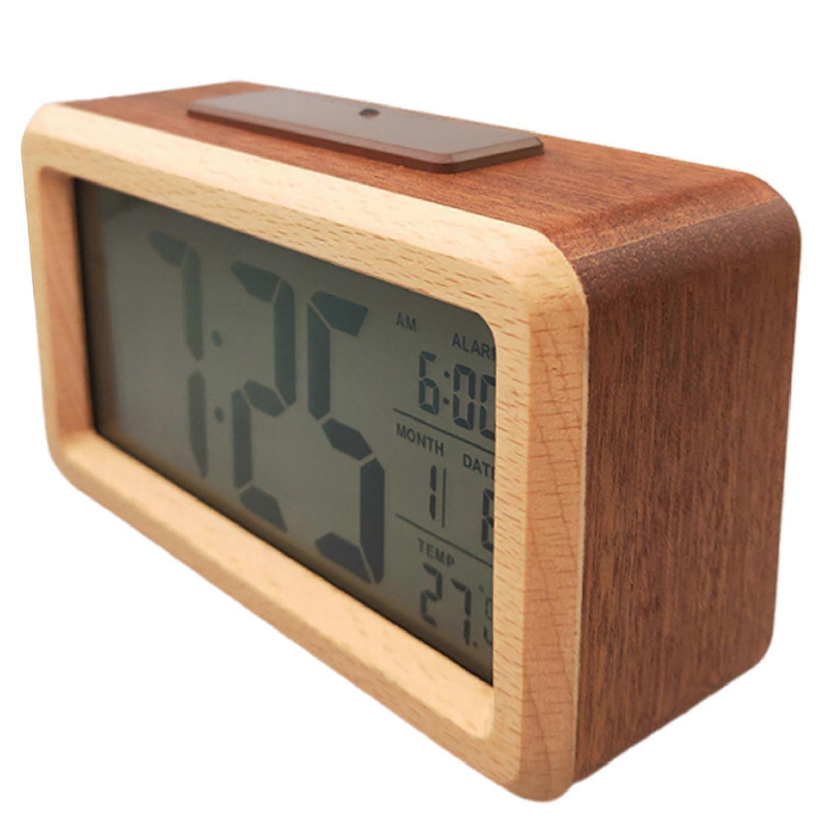 Wooden Desk Clock Decorative Bedside Table Clock for Study