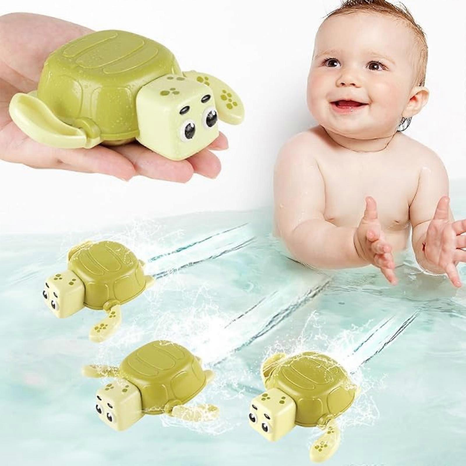 Cute Wind-up Bath Toys for Toddlers 1-3, Floating Wind Up Animal Toys for 1 Year Old Boy Girl, New Born Baby Bathtub Water Toys, Preschool Toddler Poo