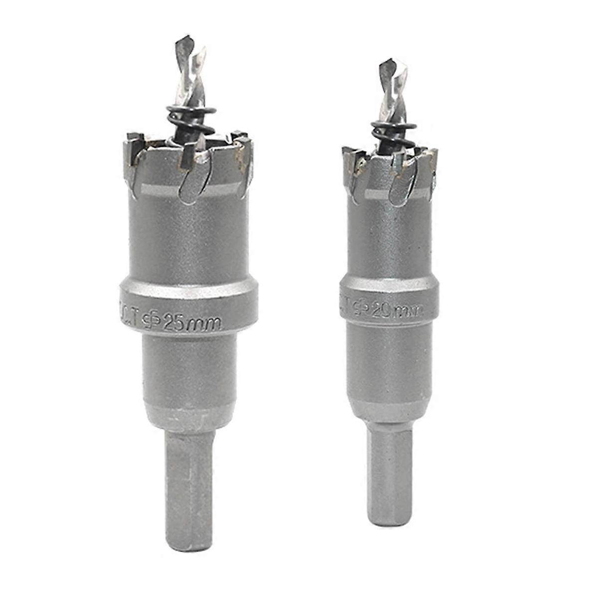 2pcs 20mm 25mm Hole Saw Tungsten Carbide Drill Bits Cobalt Cutter Stainless Steel Plate Iron Metal