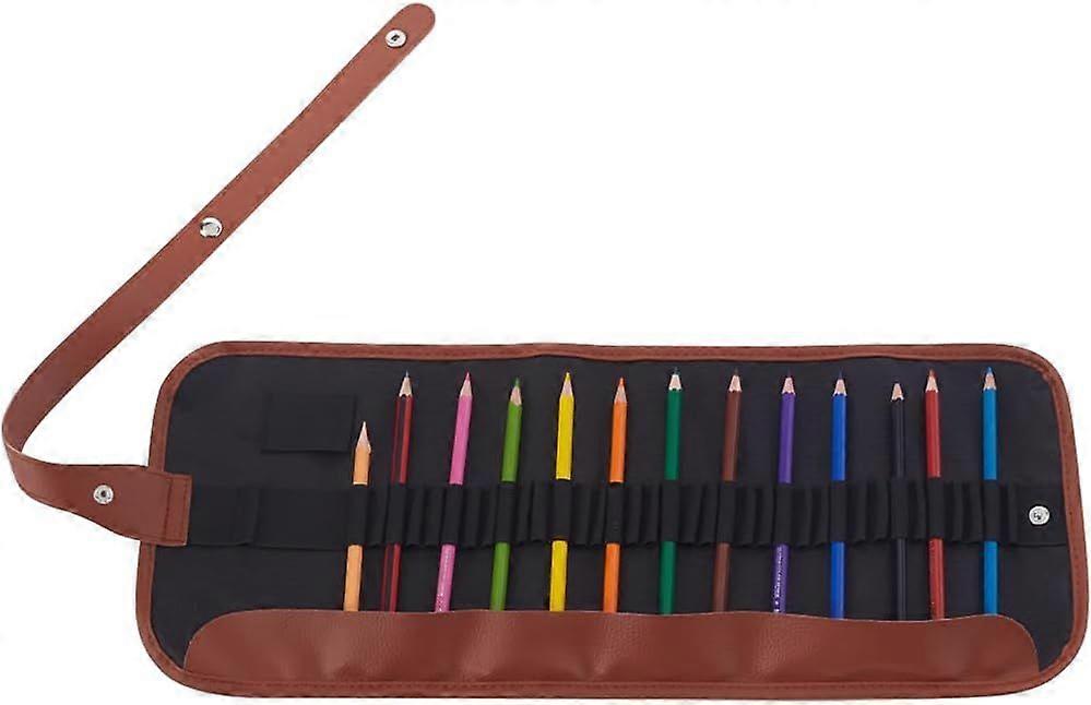 36 Slots Canvas Roll Up Case for Painter Artist Black