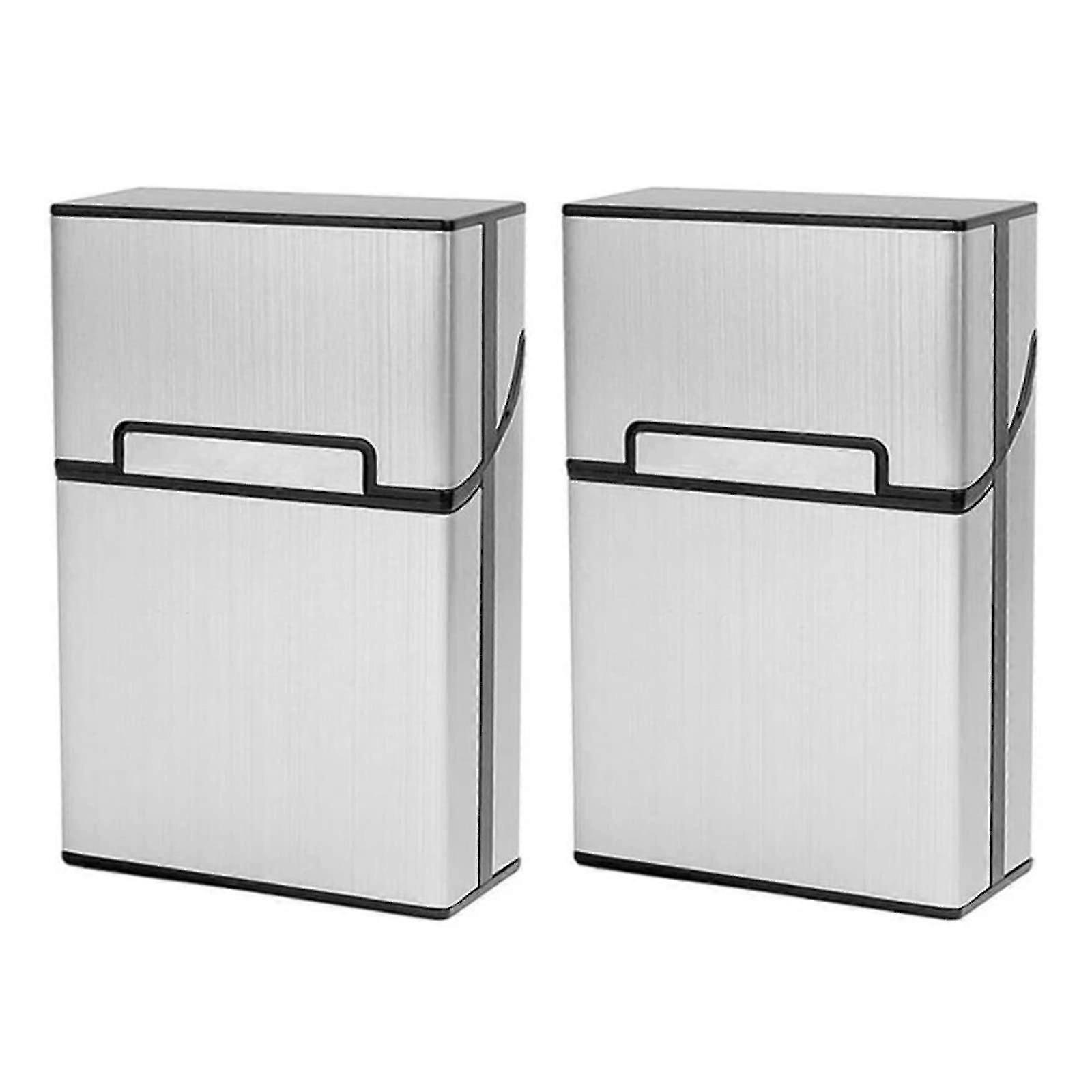 علبة سجائر، ألومنيوم مغناطيسي مصقول، علبة سجائر سعة 20، ألومنيوم مغناطيسي مصقول، سعة 20 - 2 عبوة