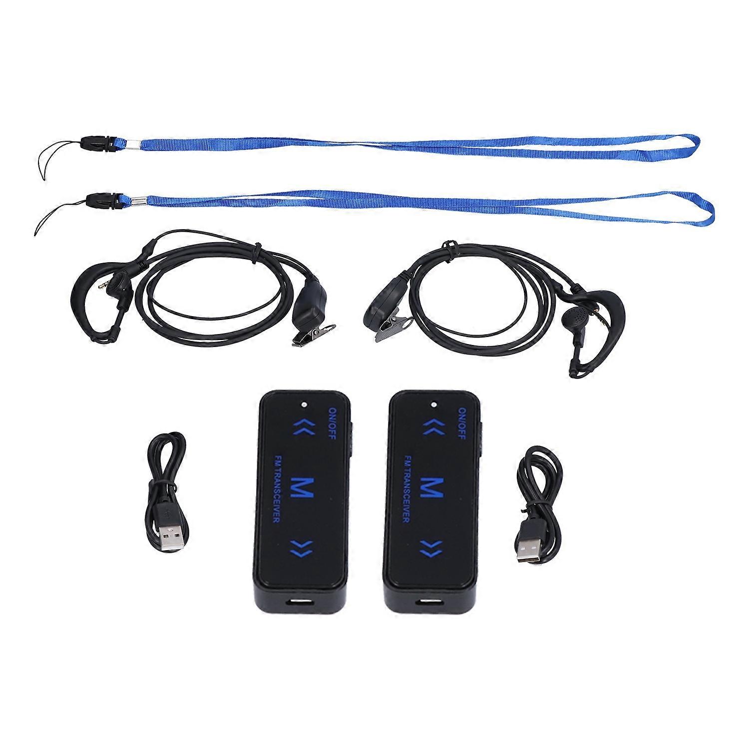 1 Pair Mini Radio Walkie Talkie Ultra Thin 2‑Way Radio Earpiece for Supermarkets Shopping Centers Ho