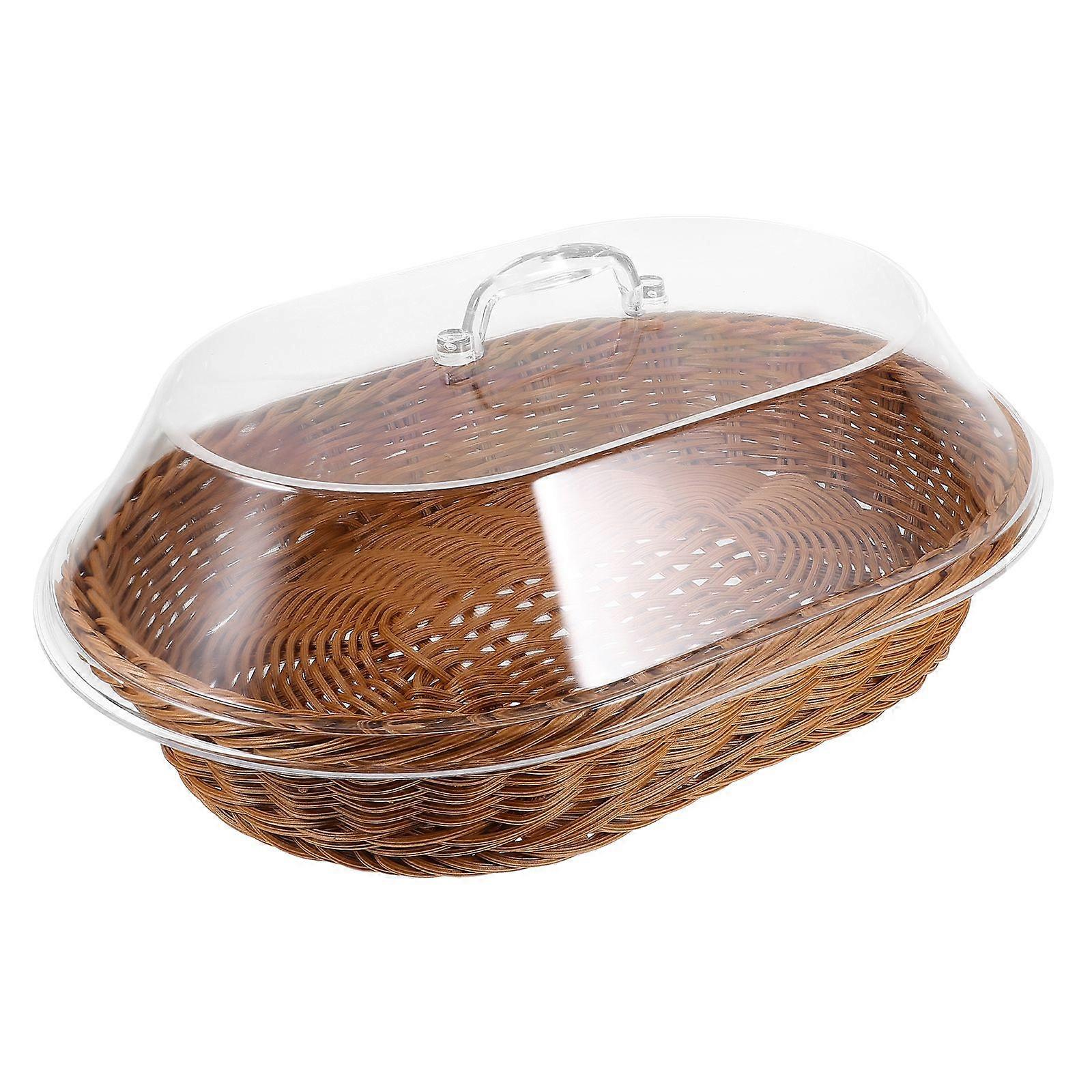 Brotkorb mit Deckel Tisch-Essens-Servierkorb Gemüsekorb Desserthalter