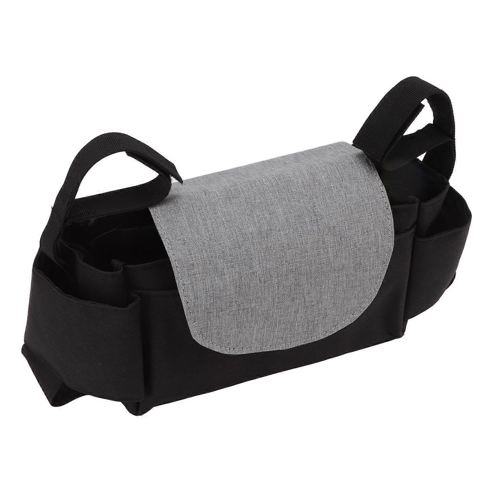 Baby Stroller Organizer Large Capacity Easy Cleaning Washable Light Weight Stroller Cup Holder for Going Out Outdoor Black Grey