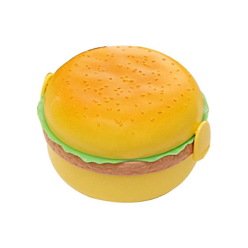 Hamburger Shape Lunch Box Double Layer Cute Burger Bento Box Lunchbox Children School Food Container Spoon Fork Tableware Set