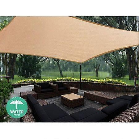 Heavy Duty Rectangle Shade Sail Canopy 4 x 6m - Sand Beige