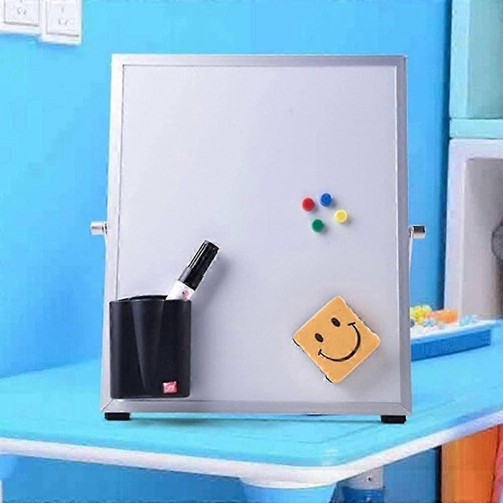 Small Dry Erase Whiteboard - 25cm X 25cm Magnetic Double-sided Mini White Board Easel With Stand, 360 Adjustable Magnetic Portable STD