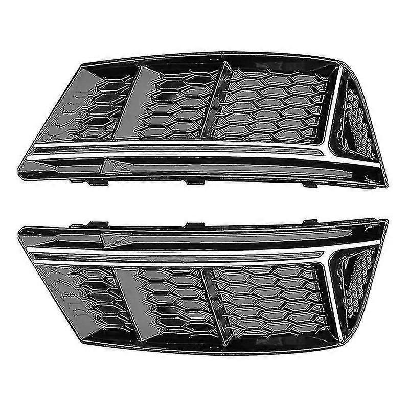 For- A4 B9 Standard Bumper 2016-2019 Front Bumper Fog Lamp Cover Fog Light Mesh Grilles