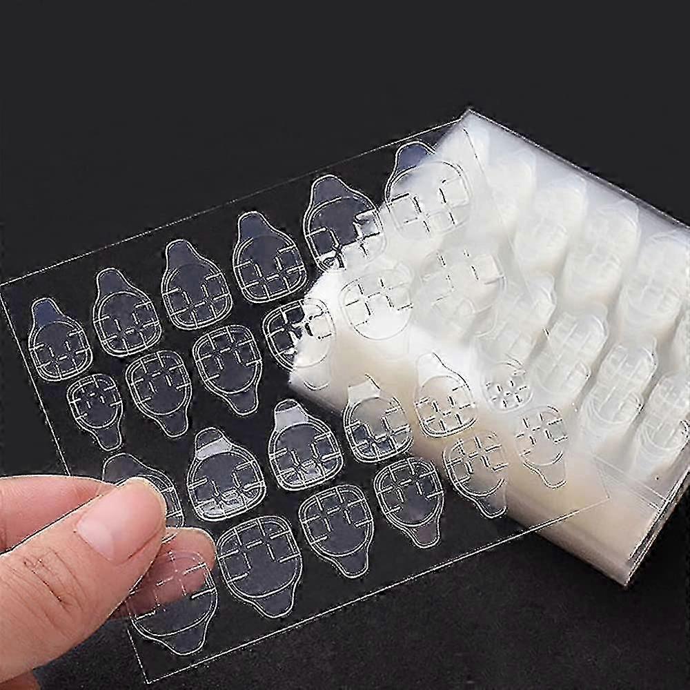 50 Sheets Double Side Glue Nail Sticker For Press On Nails,waterproof Breathable False