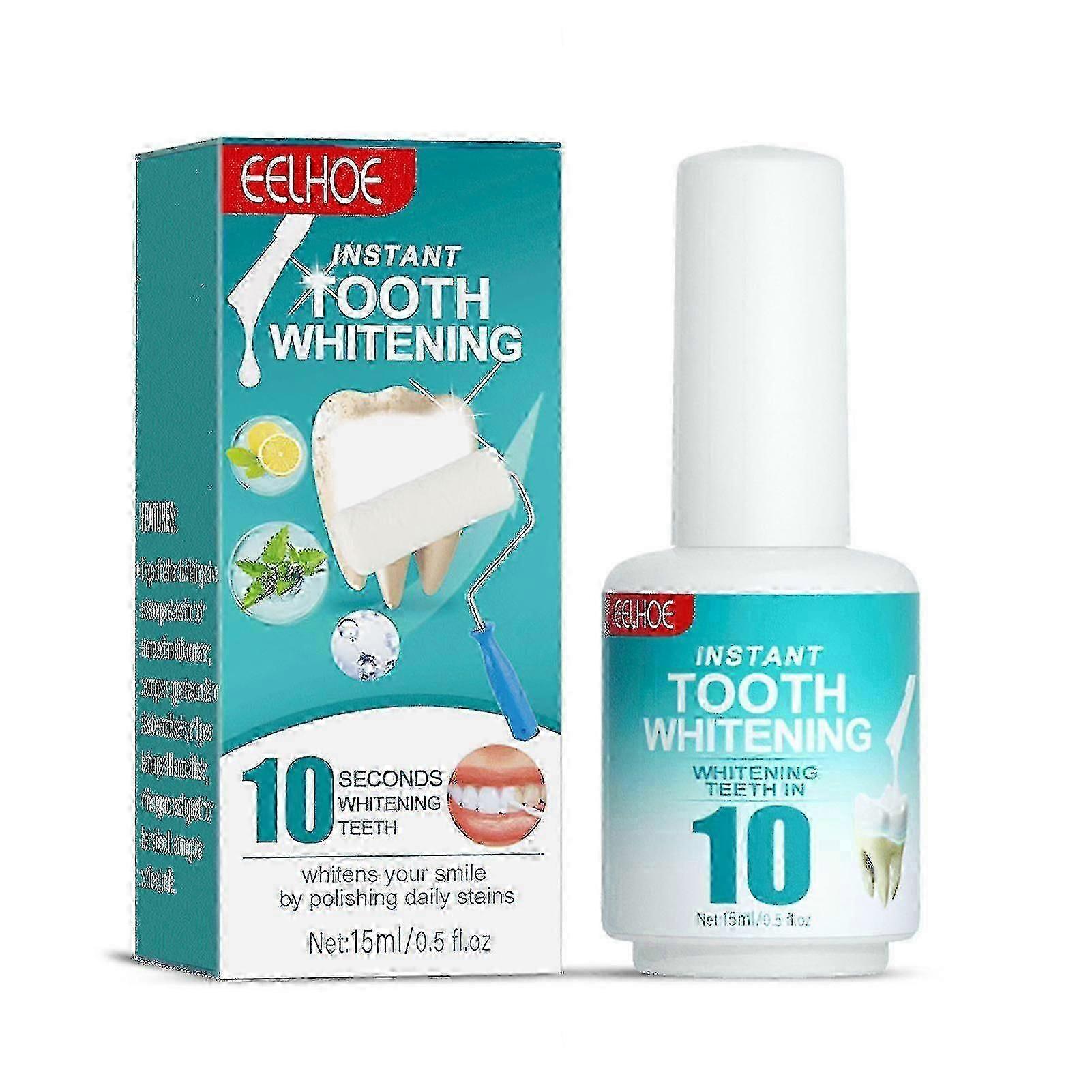 EELHOE 15ml Instant Tooth Whitening Paint Remove Stains Fresh Breath No Sensitivity Quick Resu