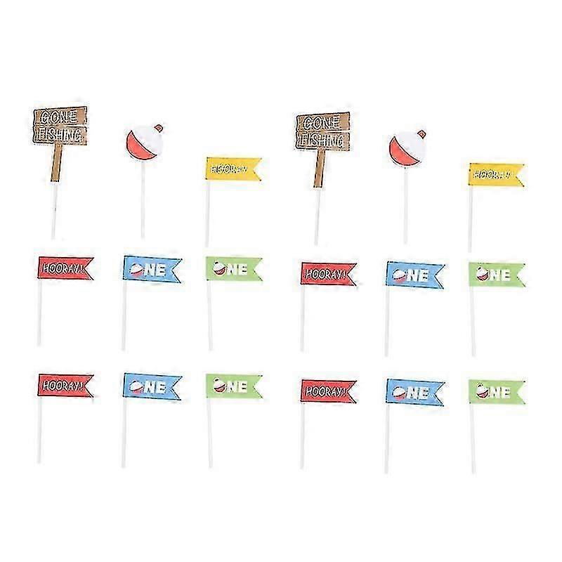 unique 30pcs cake decorations , Go Fishing Theme Cake Topper