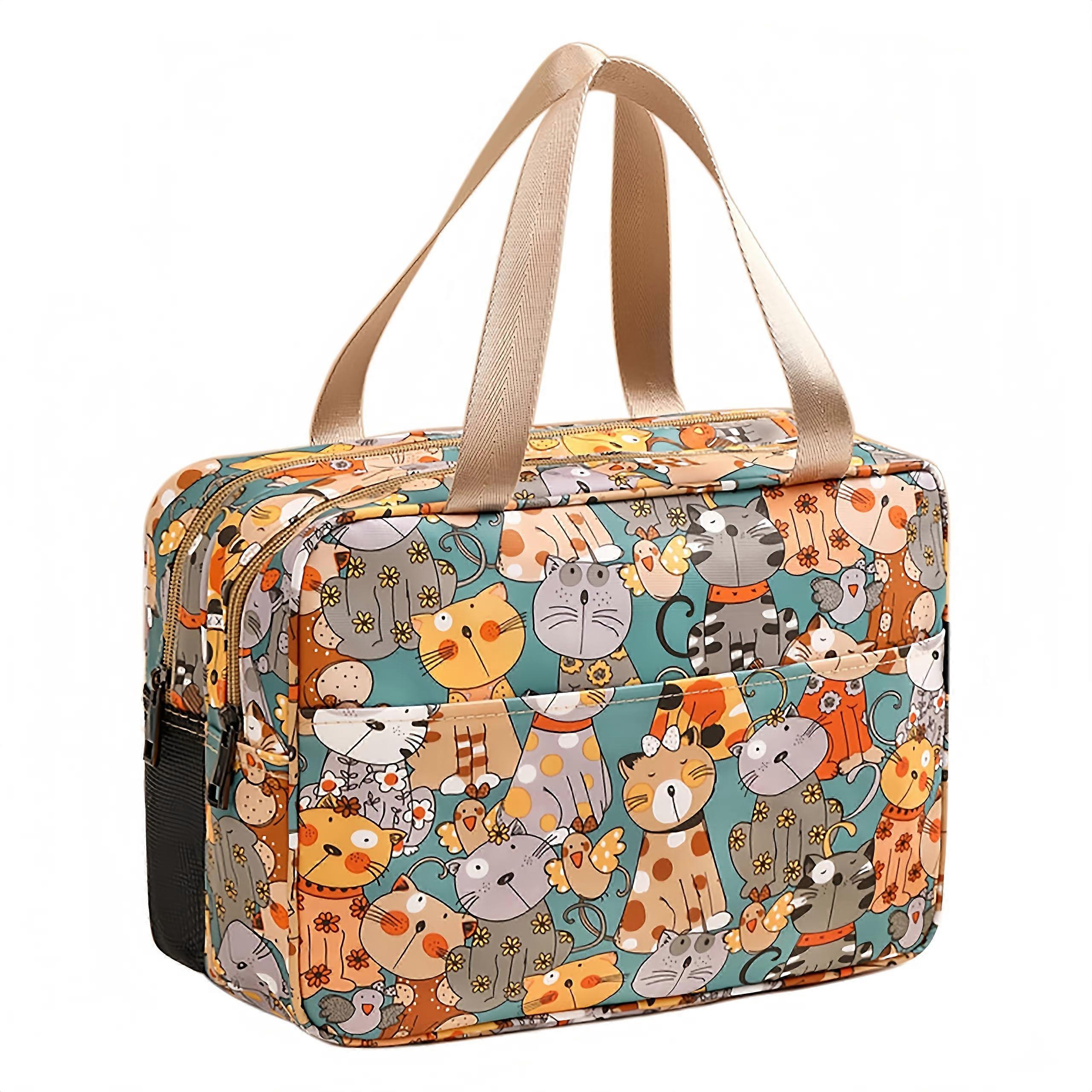XL Double-Layer Travel Toiletry Bag With Carry Handle Two-Layer Design Large Capacity Travel Organizer