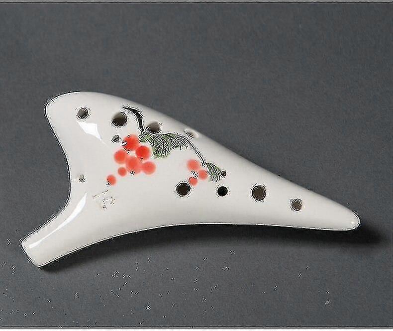 Classical Musical Instrument Ceramic Ocarina 12 Hole Kiln Fired Ceramic Alto C Painted Ocarina