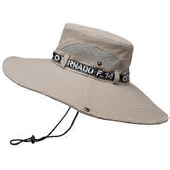 Utendørs Menns Kvinner Solhatt Vandring Fiske Cap Bred Brim Ny 56-58CM Aprikos