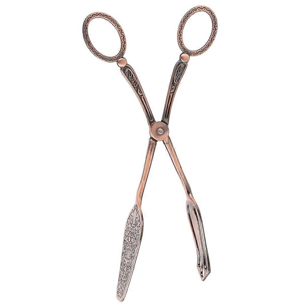 Retro Style Zinc Alloy Bread Tongs for Cooking and Baking, Elegant Kitchen Food Clip, 10-Inch Length, Silver Color