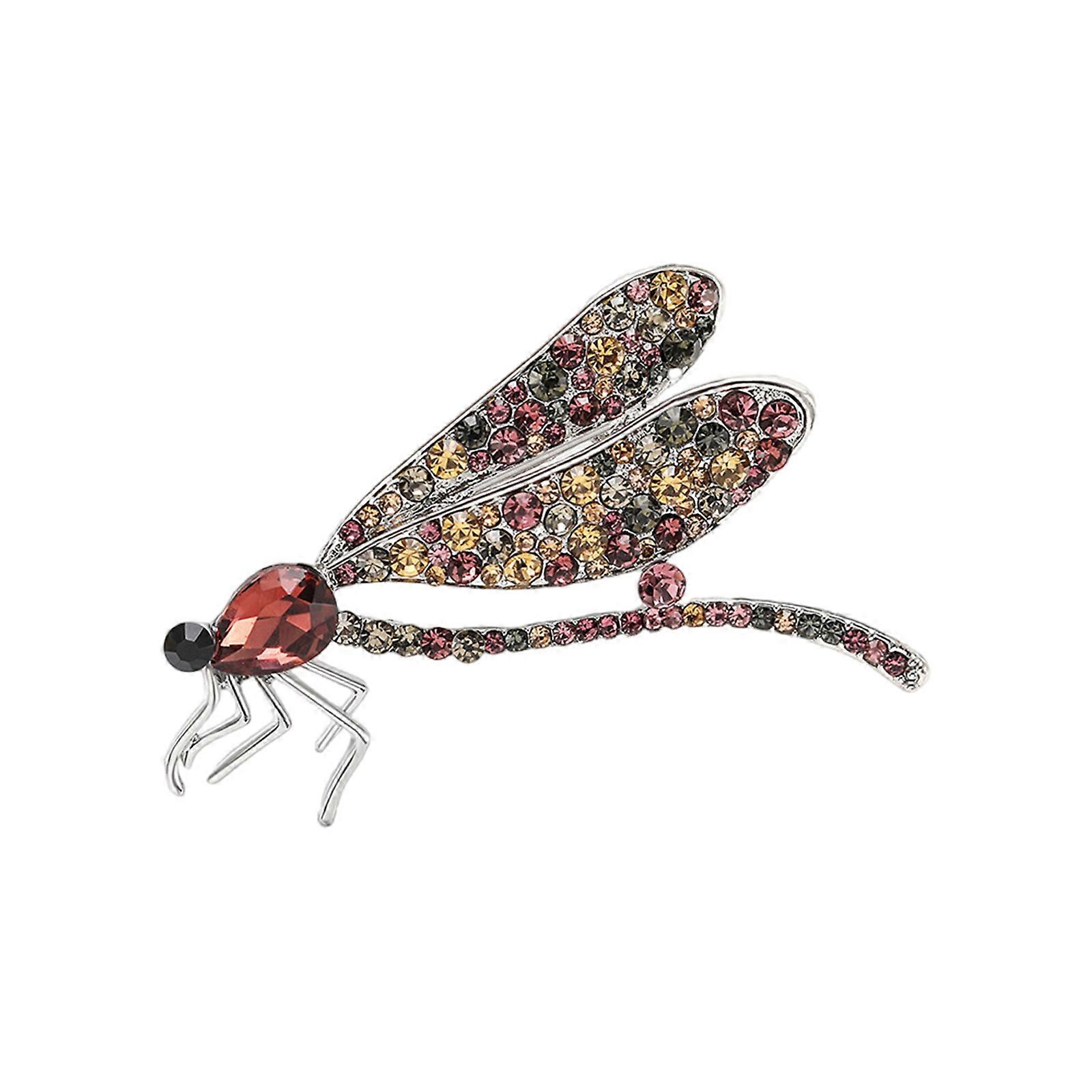 Stylish Alloy Dragonflies Brooch with Rhinestones Lapel Pin Perfect for Enhancing Any Outfit with a Sparkles of Elegance