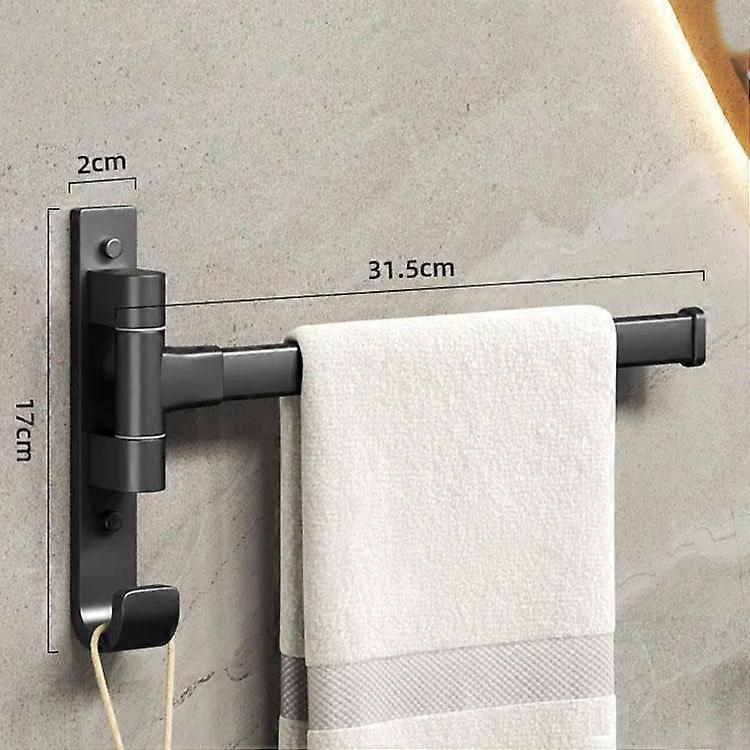 Rotary Towel Rack Perforated Toilet Rack Towel Bar Bathroom Artifact Towel Rack