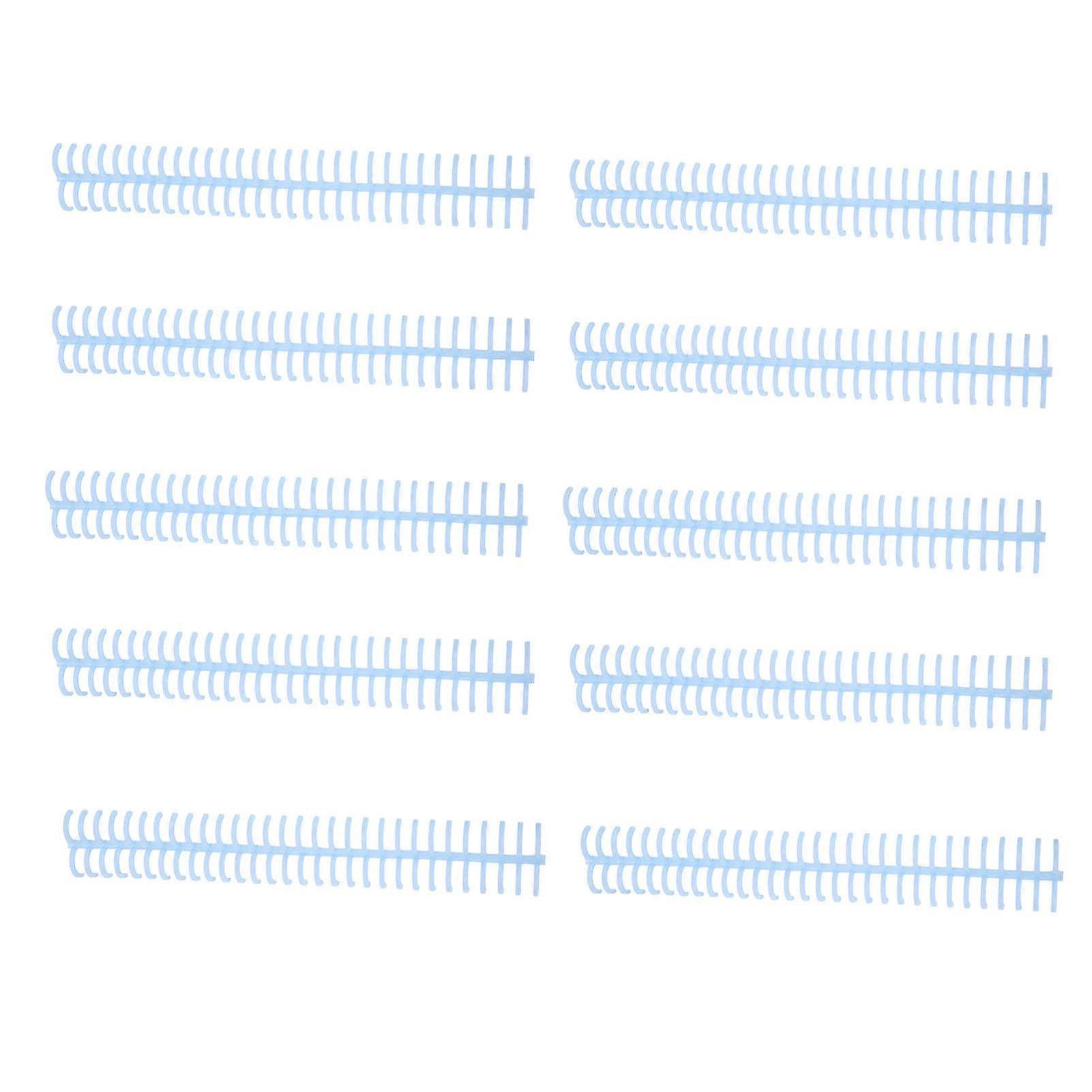 10Pcs Spiral Binding Coil 130 Sheet Capacity Spine Comb 30 Holes 16mm Diameter Set Kit Light Blue