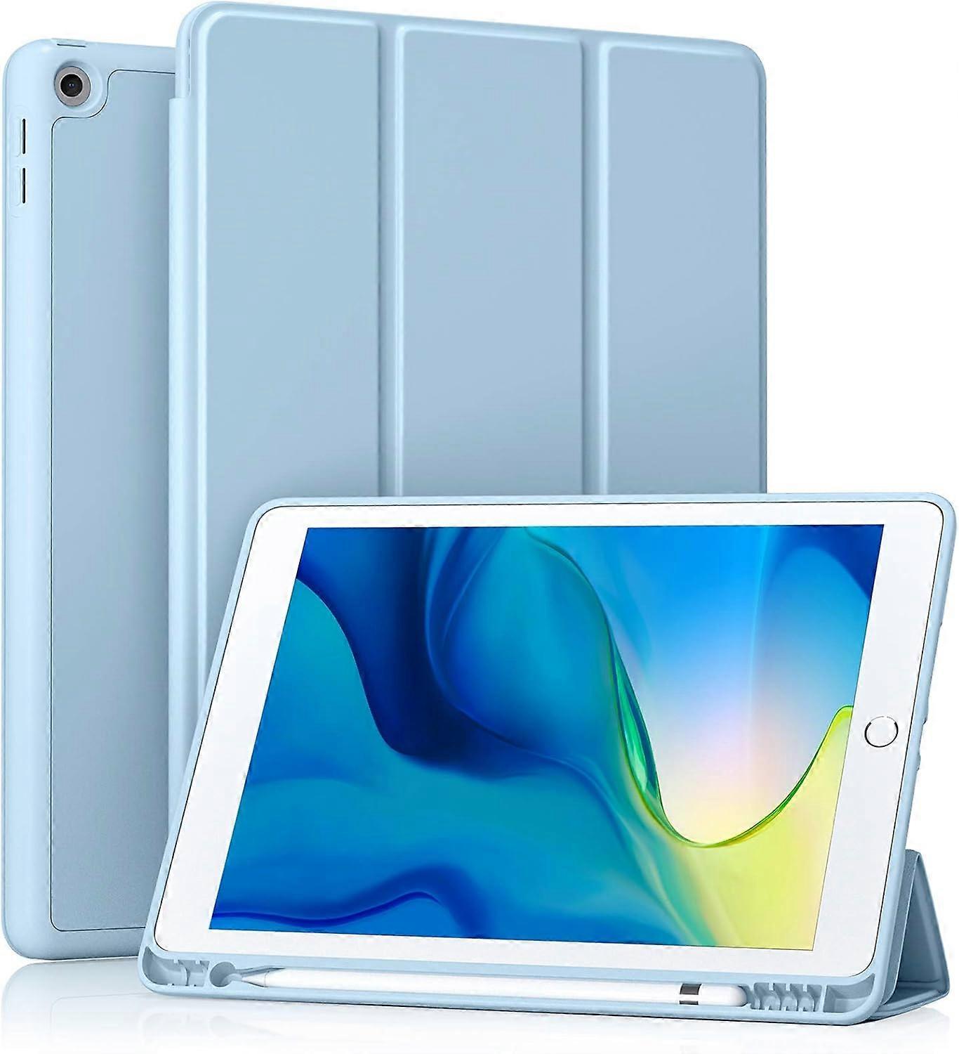 iPad 9th/8th/7th Generation Case, Featuring Full Access to Controls and Auto Sleep/Wake Functions, Sky Blue