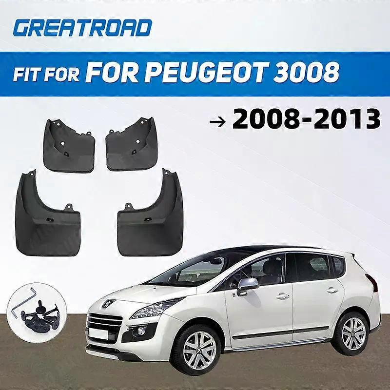 OE Styled Molded Mud Flaps For Peugeot 3008 2008 - 2013 Mudflaps Splash Guards Flap Mudguards Car Styling 2009 2010 2011 2012