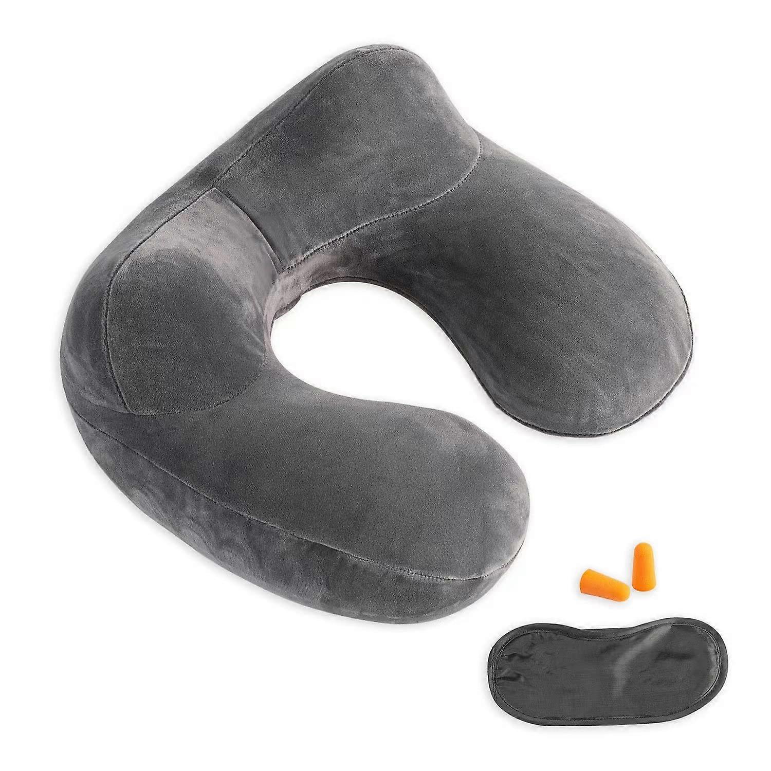 Compact Travel Pillow: Ultra Small Space Design, Comfortable Ergonomic Support, Quick Inflate & Deflate, Soft Velvet Skin-Friendly Fabric, Washable