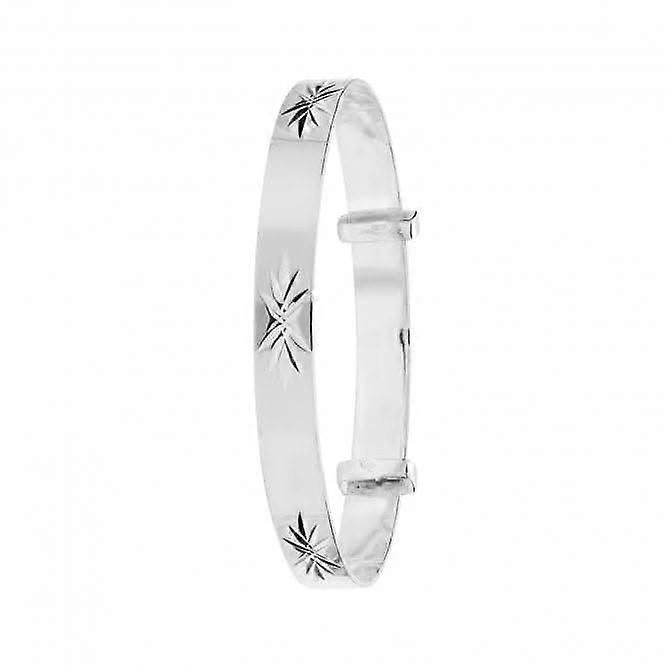Acotis Silver Babies Round Dia Cut Expandable Bangle G4379