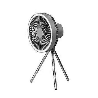 Desktop USB rechargeable fan portable outdoor LED camping light fan with metal tripod