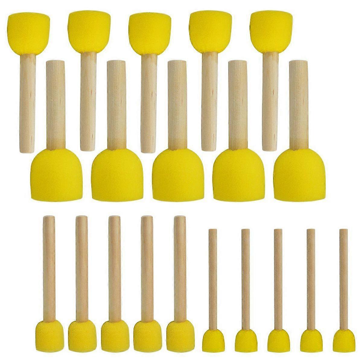 20 PCS Round Sponges Brush Set Painting Tools in 4 Sizes for Kids
