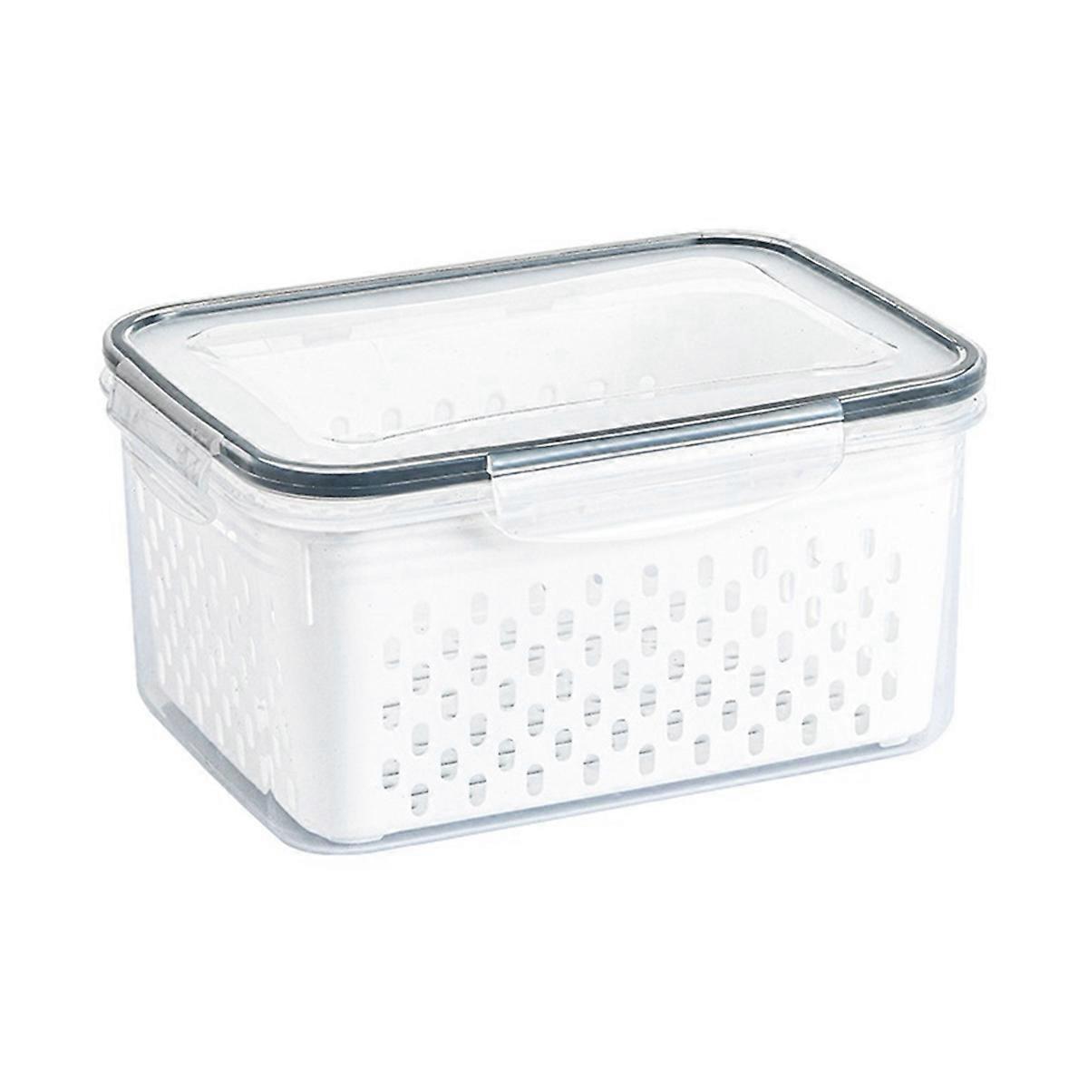 Fridge Organizer Vegetable Fruit Boxes Drain Basket,Large