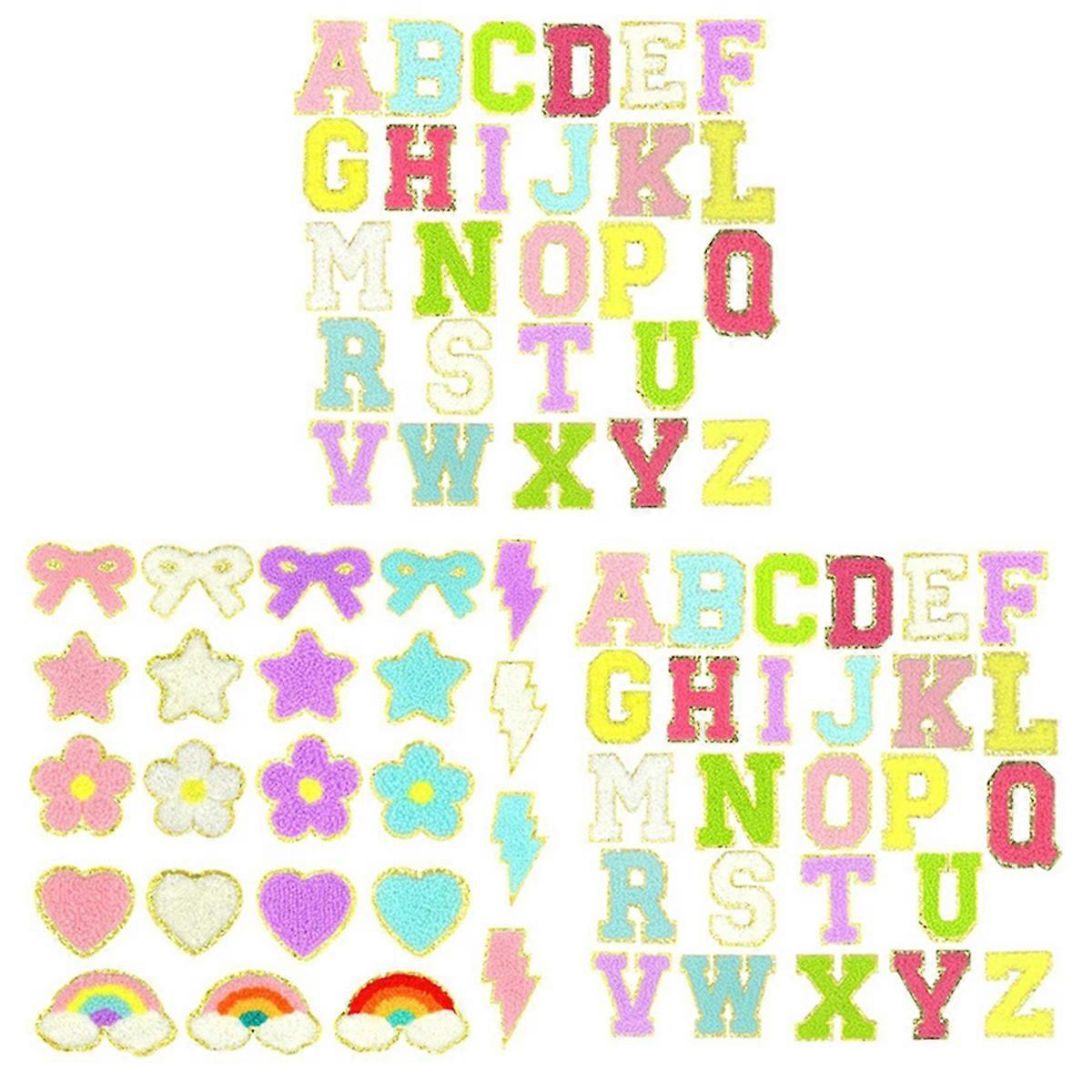 Letter Patches Self-Adhesive: 75PCS Stick on Varsity Letter Patches
