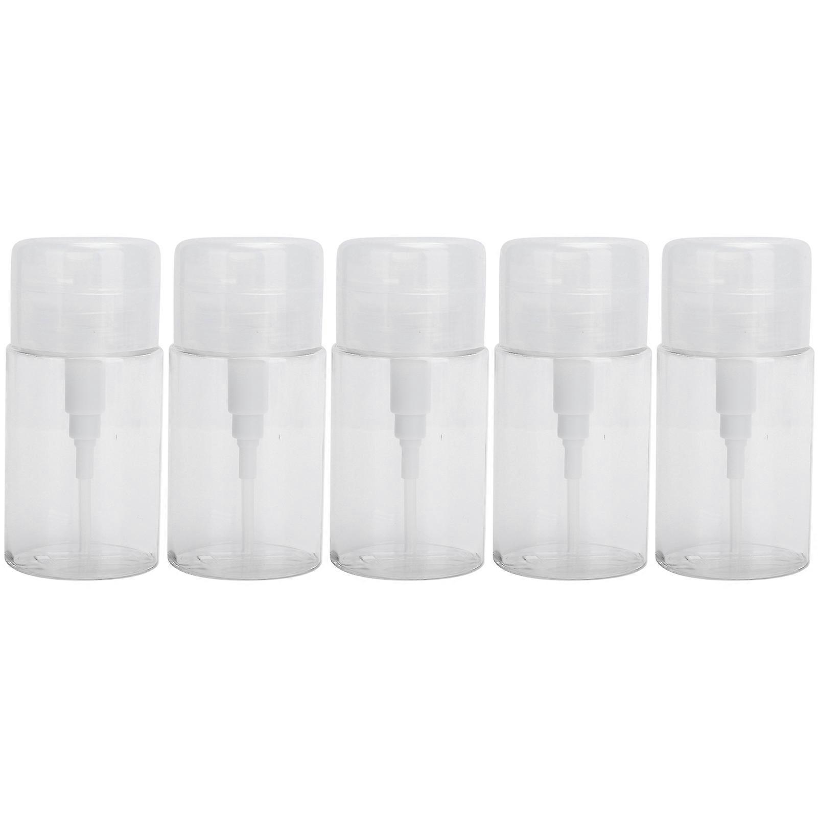 5Pcs 100ml Cosmetic Empty Bottle Cleansing Plastic Liquid Press Pump Refillable Bottles